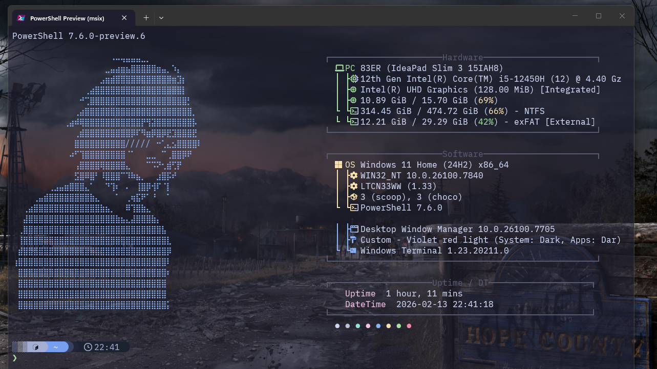 Resultado final de la terminal personalizada